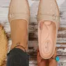 Goreyodoly women mule flats embroidery design slip on Soft Soled Embroidered Mule Shoes wide fit lightweight soft sole anti slip casual comfort backless shoes elegant style for commuting travel indoor outdoor all season wear