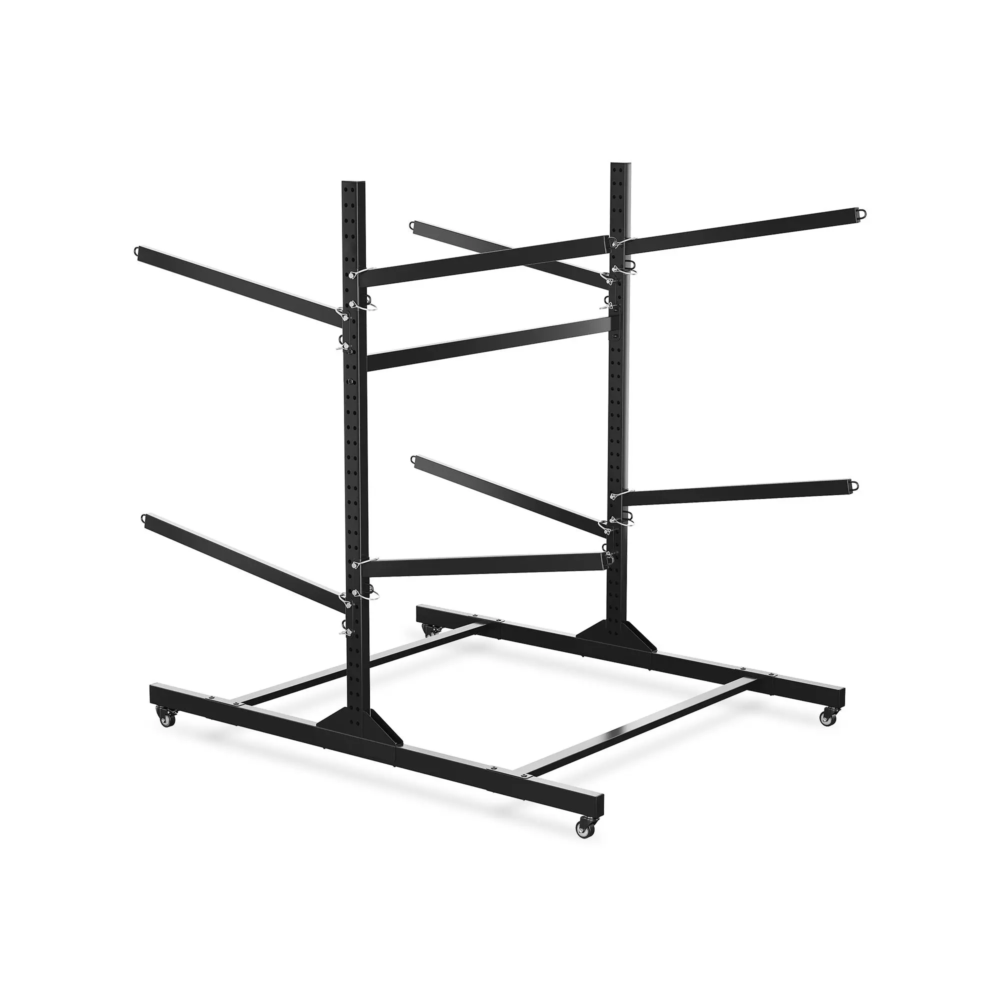 Heavy Duty Double-Sided Kayak Storage Rack – Freestanding Cold Rolled Steel Stand for Kayaks, Canoes, SUPs, Surfboards – Space-Saving Outdoor & Indoor Organizer – Stable Straight Arms – Ideal for Garage, Dock, Shelter, Backyard
