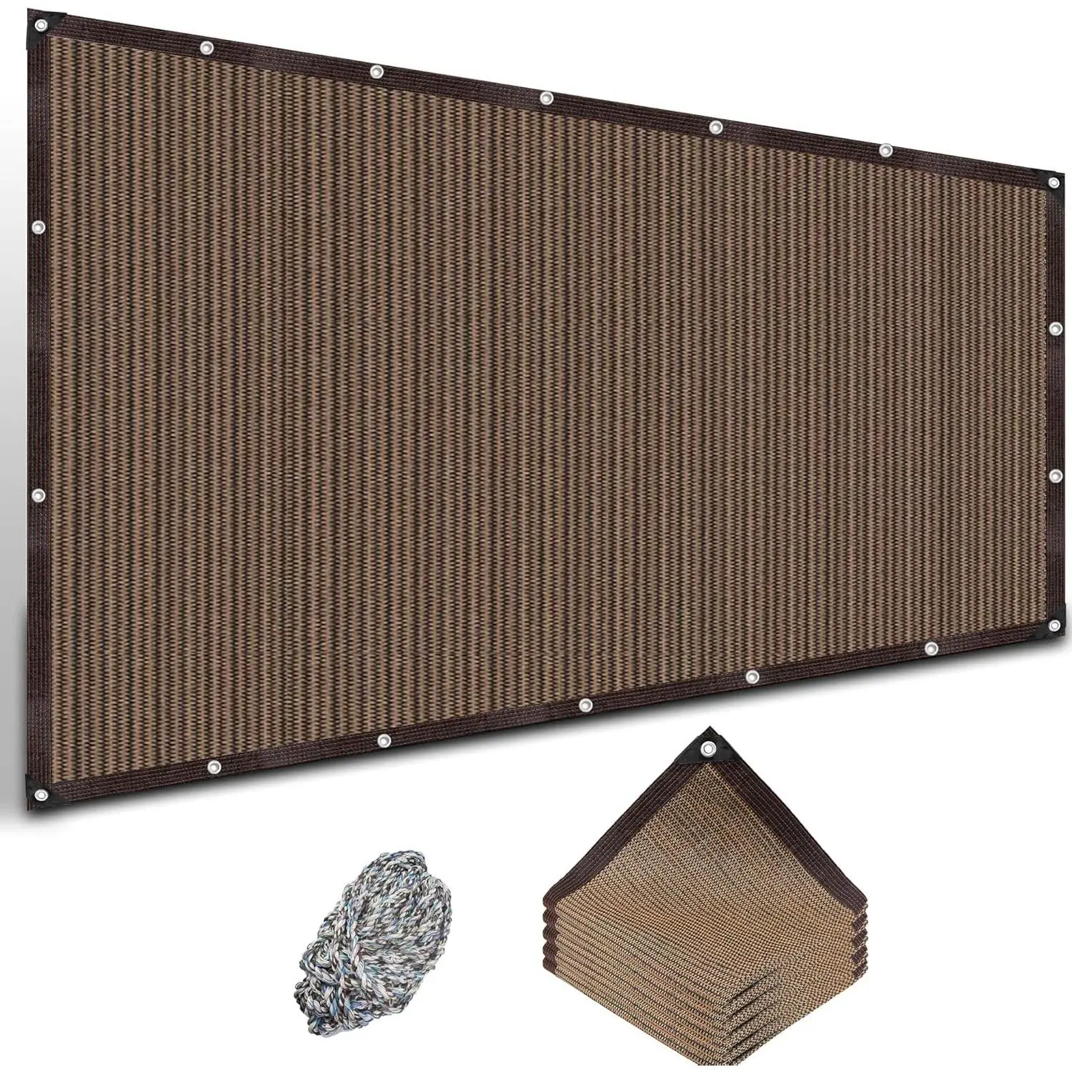 Shade Cloth with Grommets and Ropes, 80% UV-Blocking Sun Shades Outdoor Patio, 10 X 20 FT Pergola Shade Cover, Mesh Sun Shades for Greenhouse, Garden, Backyard