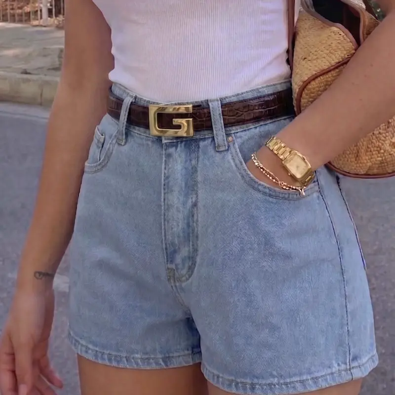 Women's Summer A-Line, Light Wash, Streetwear Style, Perfect for Daily Wear, Jean Shorts High Waisted, Womenswear