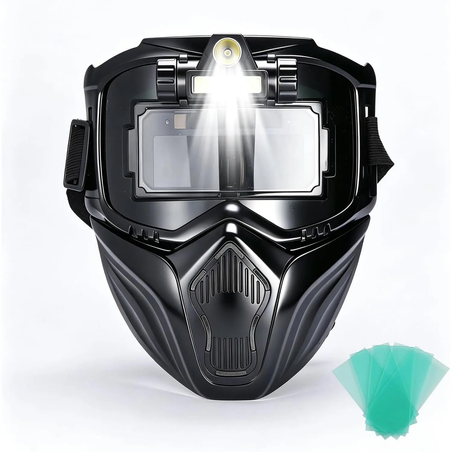 Auto-Darkening Welding Helmet, True-Color Wide-View Welding mask, with Light, Adjustable Headband, Quick Darkening, Suitable for TIG, MIG, arc Welding, and Grinding.