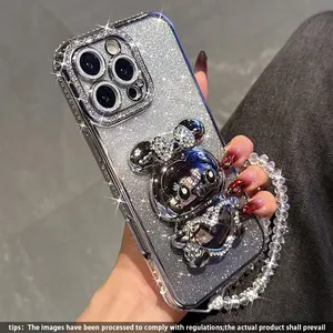 Heartfelt Rabbit Stand Protective Phone Case, Anti-Drop Design, Compatible with iPhone 17 Pro Max, 16 Pro Max, 15, 14, 13, 12, 11