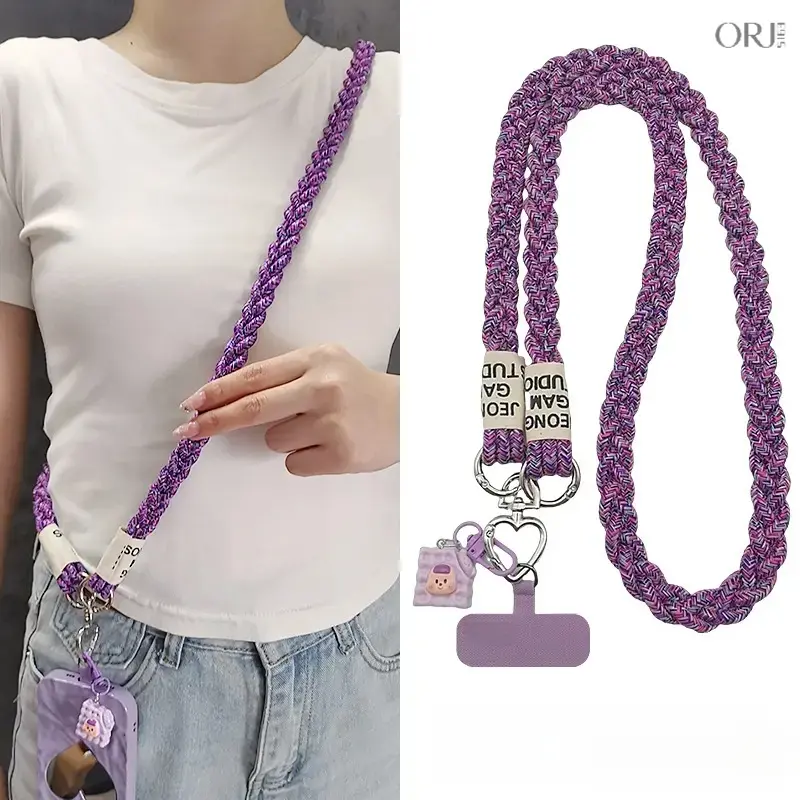 Braided Smartphone Lanyard for Women, Crossbody Phone Cord Strap for Travel, Shopping & Outdoor Activities,Silver,Snowman,Gingerbread,vintage,flower,,gold,pendant,,birthstone,jewelry,,aesthetic,gift,virgin,mary,personaliz,Assorted,Color,Alloy Shoes Charms