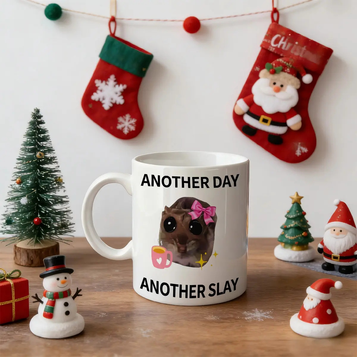 11oz 0-500ml Ceramic Mug - 7-Color "Another Day" Sad Hamster Meme Design, 1pc Friend/Teacher Gift for Birthday, Christmas