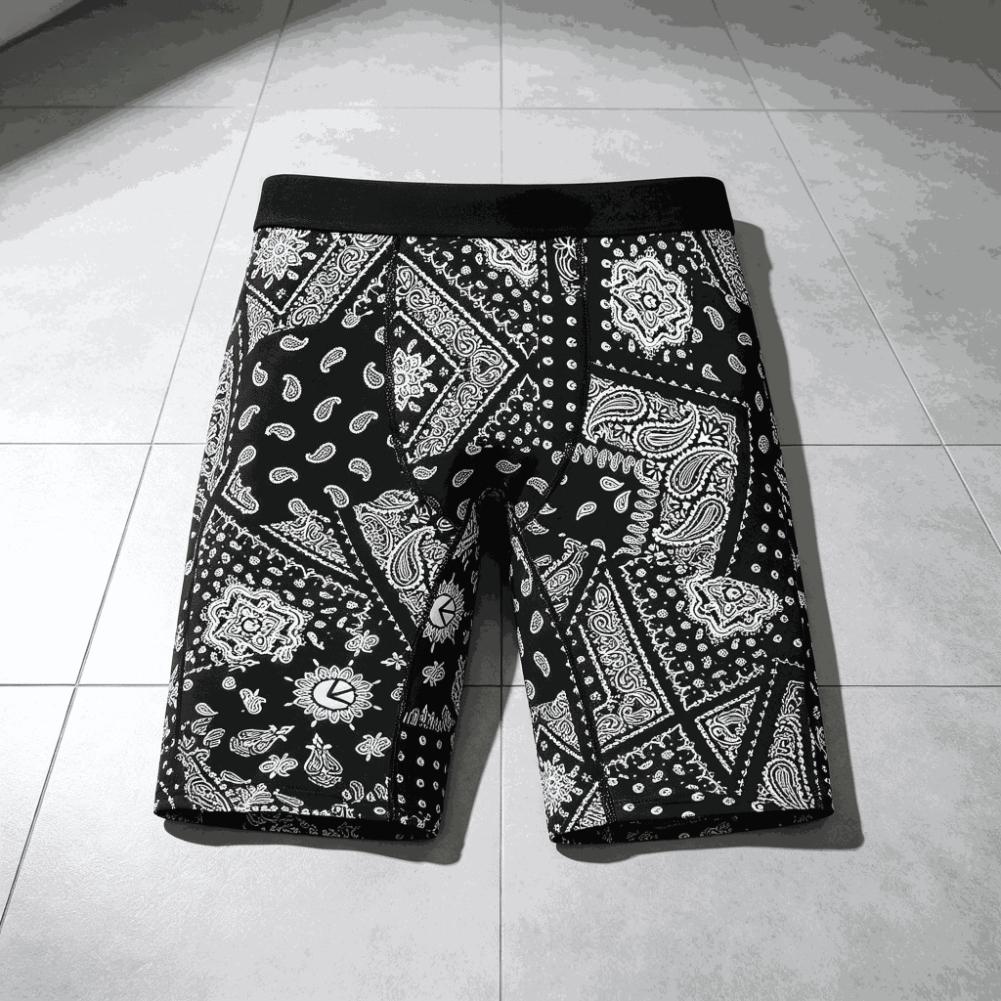 Mens Streetwear Boxer Briefs Ice Silk Compression Underwear Quick Dry Breathable Seamless Athletic Performance Fit