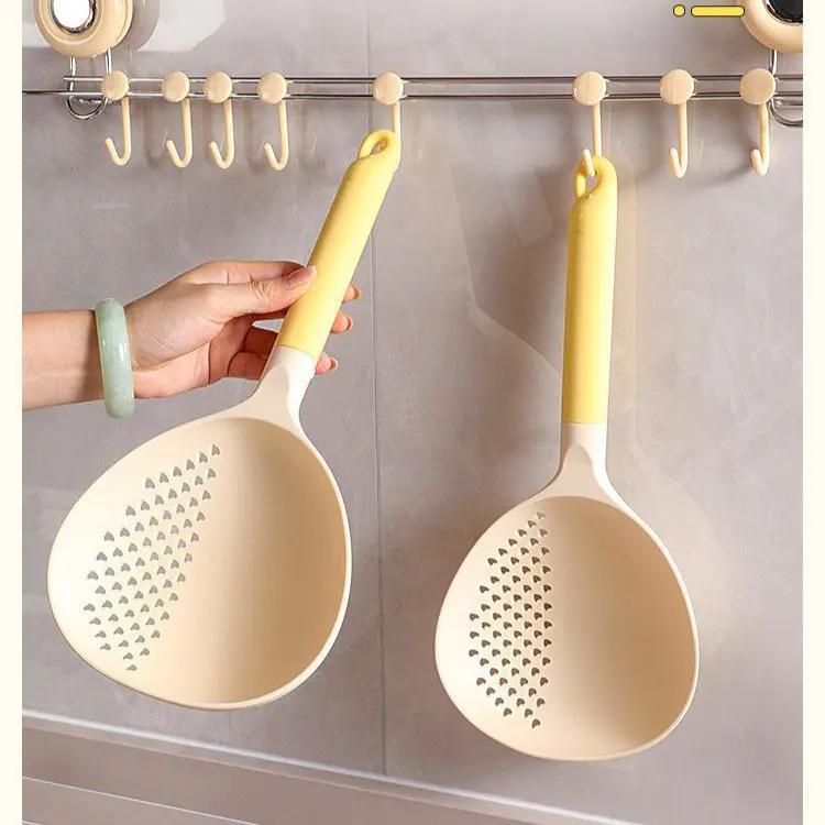 2 in 1 Long Handle Spoon Skimmer, High Temperature Resistant Integrated Large Soup Strainer Ladle for Home Kitchen Cooking