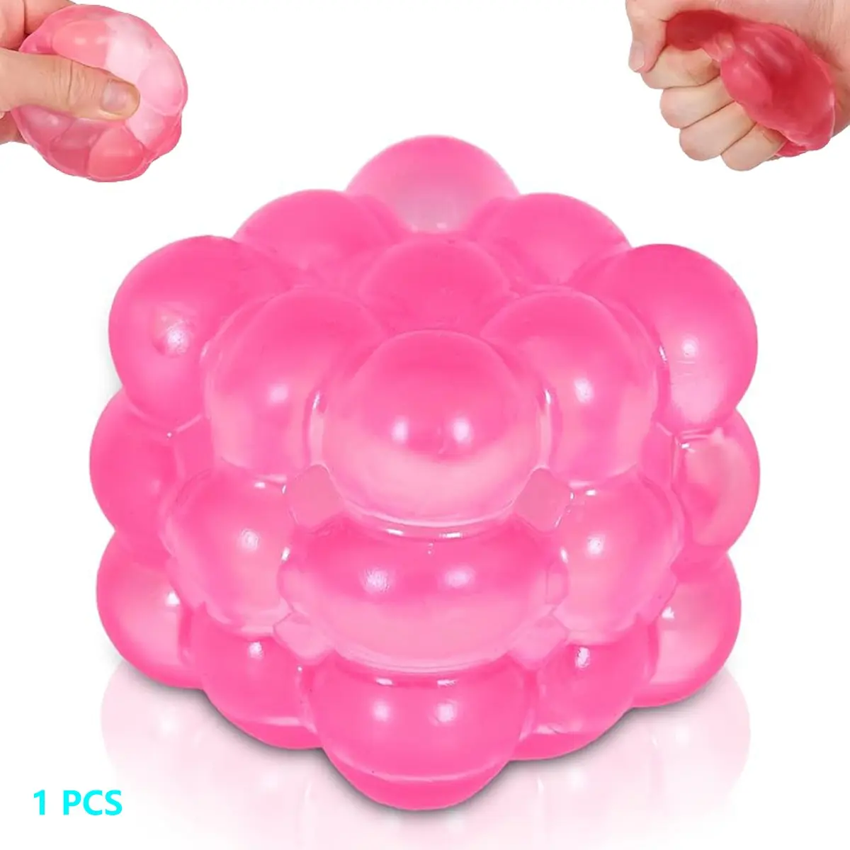 Ice  Squishy Fidget Toy Cube, Squishy Cube Stress Toy –  Smooth Squeeze Cube Fidget Toy for Kids & Adults, Sensory Stress Relief Toy for Focus, Soft Handheld Desk Fidget