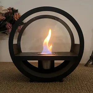 Semicircular Tabletop Fire Pit, Vintage Alcohol Burning Fire Pit, Outdoor Party Atmosphere Fireplace, Home Decor Supplies