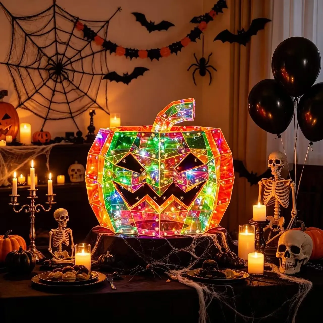 LED Color-Changing Pumpkin Halloween Party Decor, Glow-In-The-Dark Pumpkin for Indoor Outdoor Settings, Magical LED Pumpkin for Halloween Atmosphere