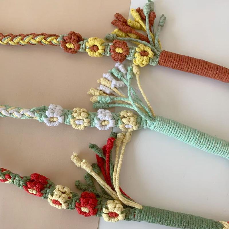 Universal Colorful Dog Leash - Handwoven Cotton Rope Lead for Small Medium Large Dogs - Heavy Duty & Soft Braided Pet Walking Leash - Creative Fashion Accessory for Outdoor Training