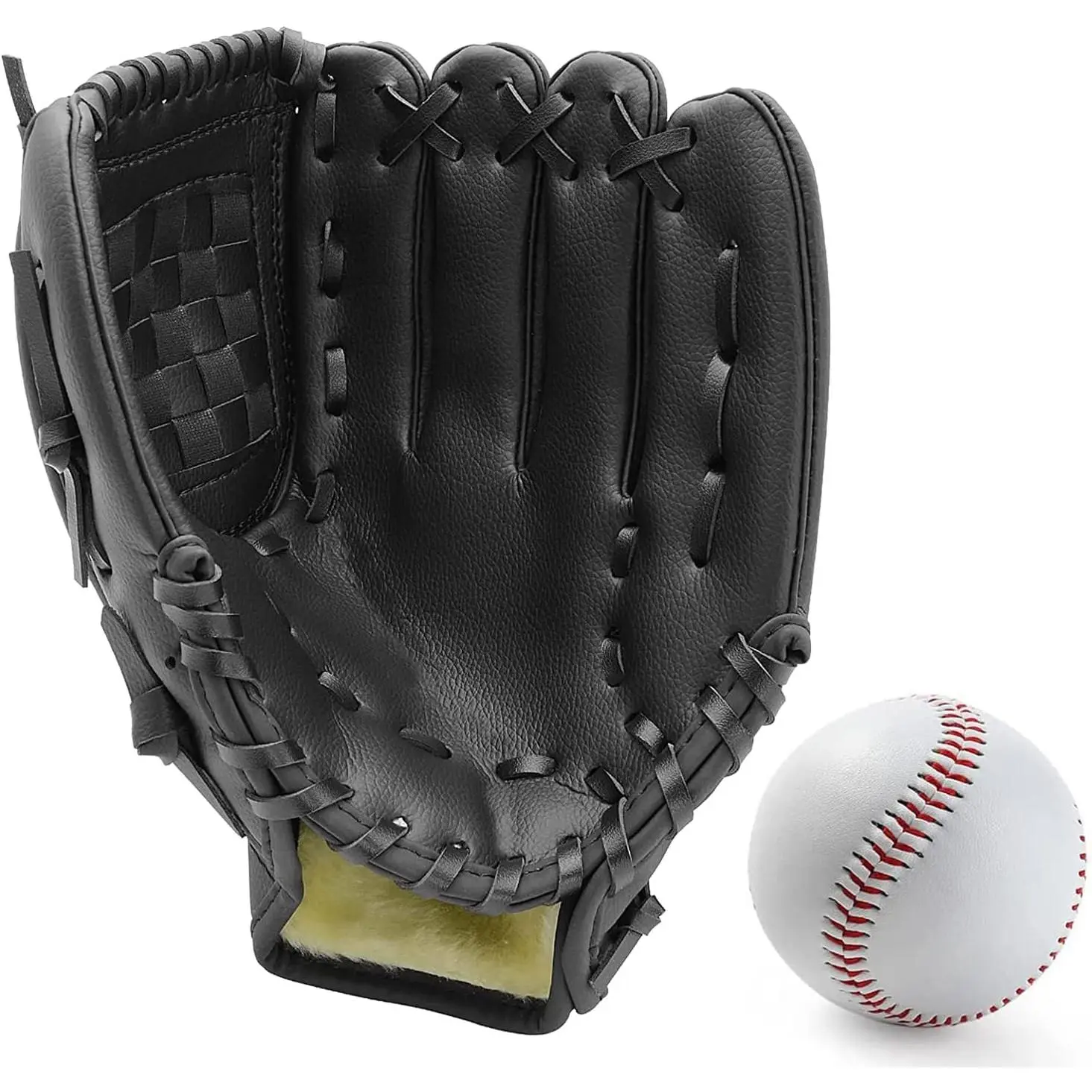 Baseball Glove,Baseball Softball Mitt with Ball Kids Youth Adults Training and Beginner,Right Hand Throw,Left Hand Glove