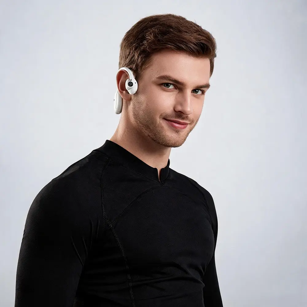Bone Conduction Earphones with 8MP POV Camera,Open-Ear, Wireless Headphones with APP,10 Hours Music Time ,Bluetooth Call,8GB Memory,Photo&Video Shooting, Audio Recording, AI Real Time Translation