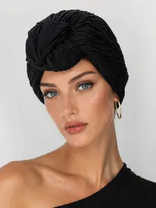Women's Solid Color Knot Design Turban Hat, Elegant Trendy Turban Hat, Fashionable Minimalist Accessories for Daily Use