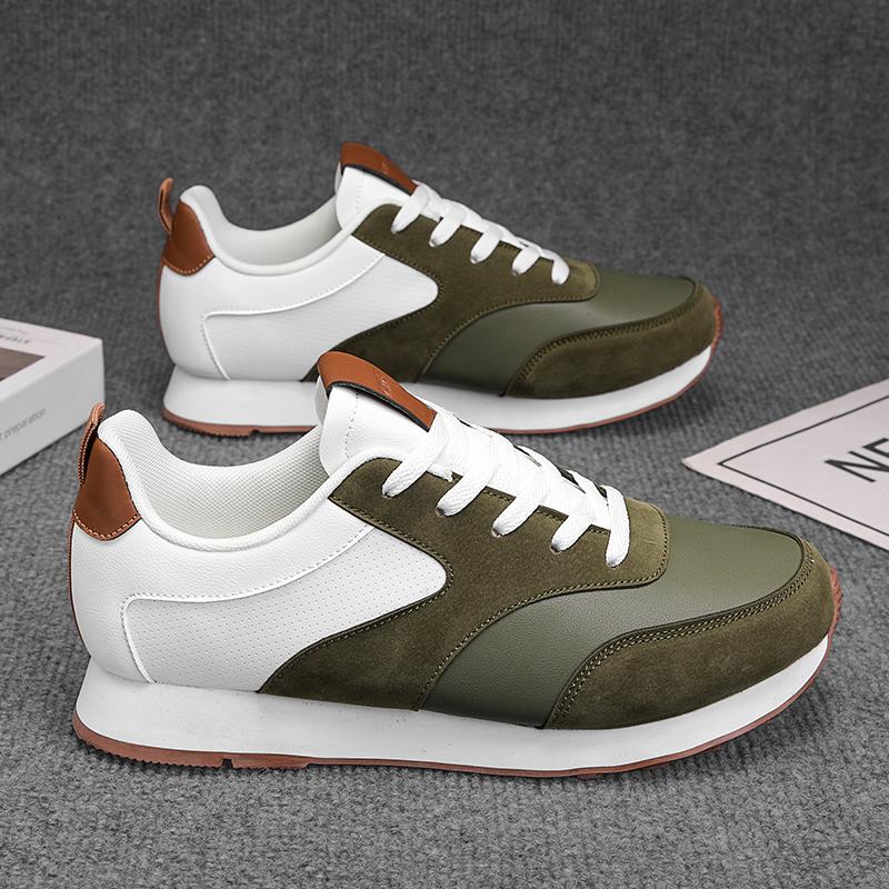 Comfortable green sneakers suitable for men's daily wear, with white accents