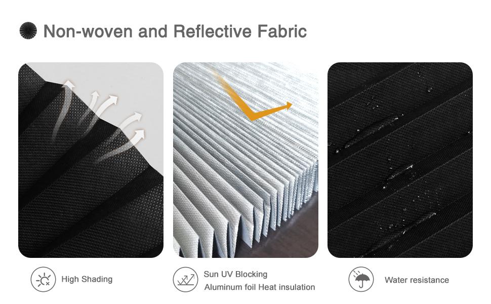 Window Blinds Cordless Blackout No Drill Cut to Size Clip On Stick On Self Adhesive Temporary Blinds Pleated Paper Blinds for Windows Doors Shades for Home Nursery Bedroom Kitchen Bathroom