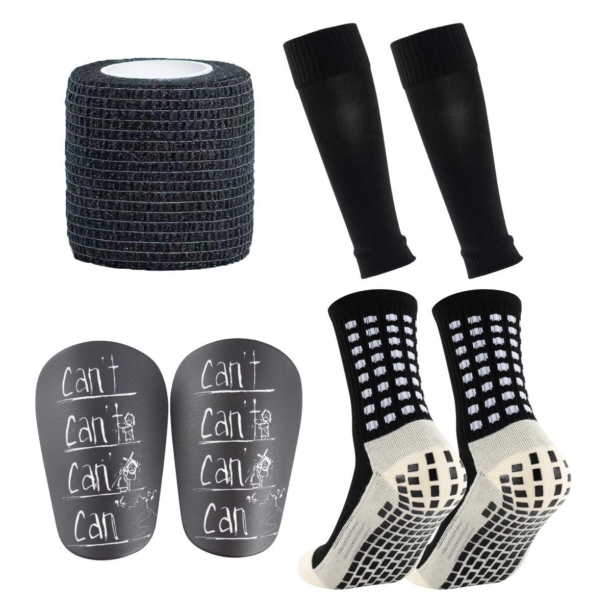 Outdoor Sports Socks Set, 7 Counts/set Non-slip Sports Socks & Sock Cover & Bandage & Mini Leg Guards, Ankle Socks Compression Socks Shin Guards Professional Football, 2024 Football Equipment Equipment Set