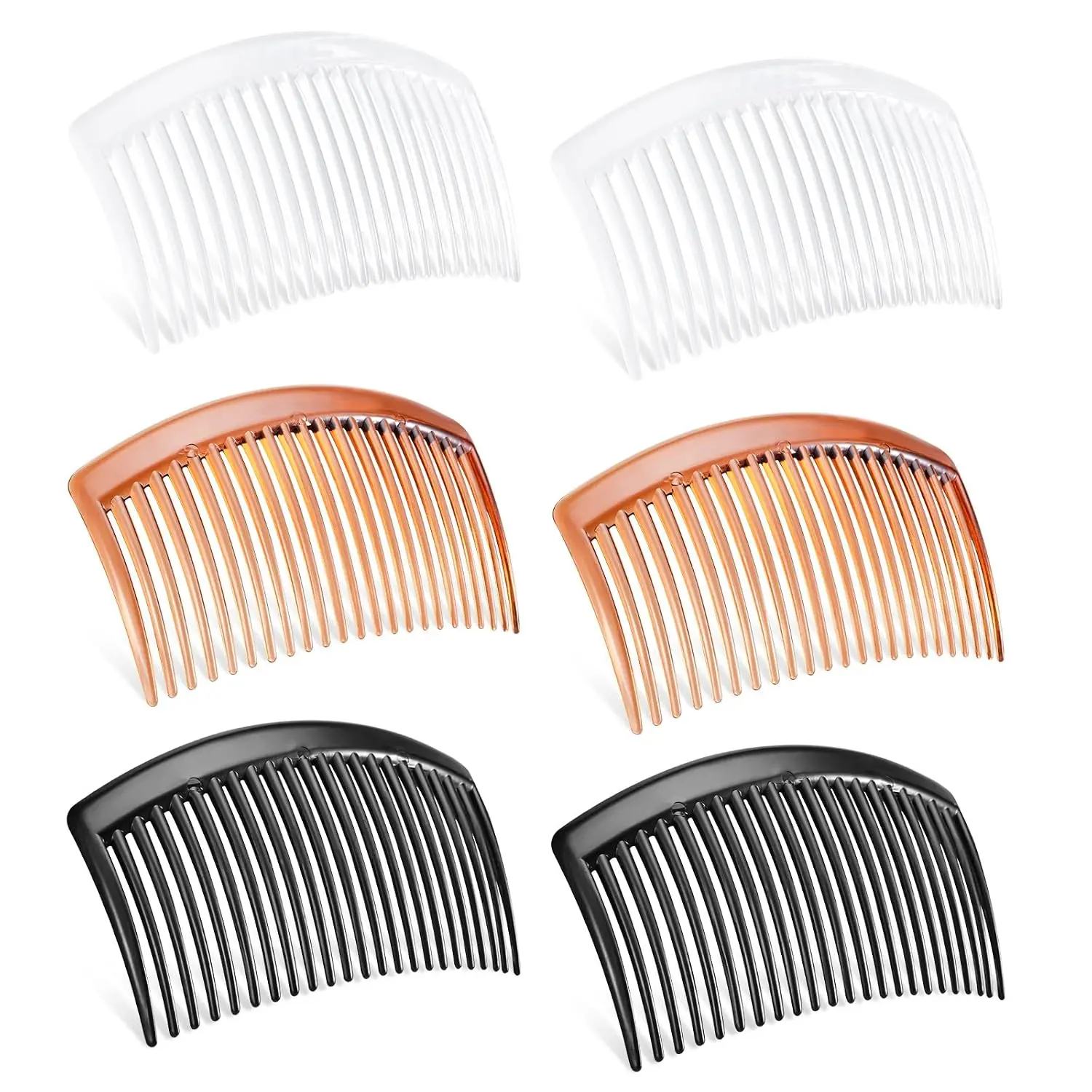 6 count 3.15IN Hair Side Comb with 3 Colors, Professional Barber Comb for Styling and ,  Combs for Wedding, Dating and