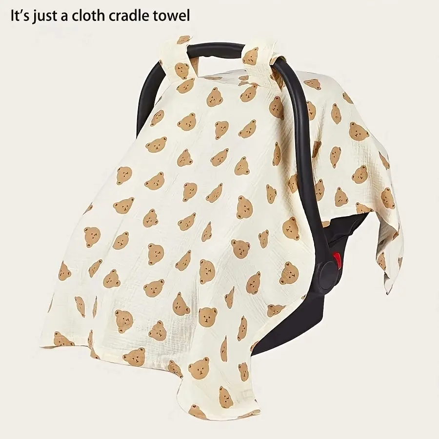 Animal Cartoon and Solid Pattern Basket Cover, Baby Crib Sunshade, Windshield Protector, Versatile Use, Cute Newborn Infant Stroller Accessories, 1 Piece Set