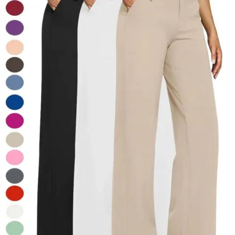 2026  Loose High-Waist Business Casual Pants Yoga Pants Women Wide Leg Pants with Pockets Comfortable Athletic Fashion Sweatpants