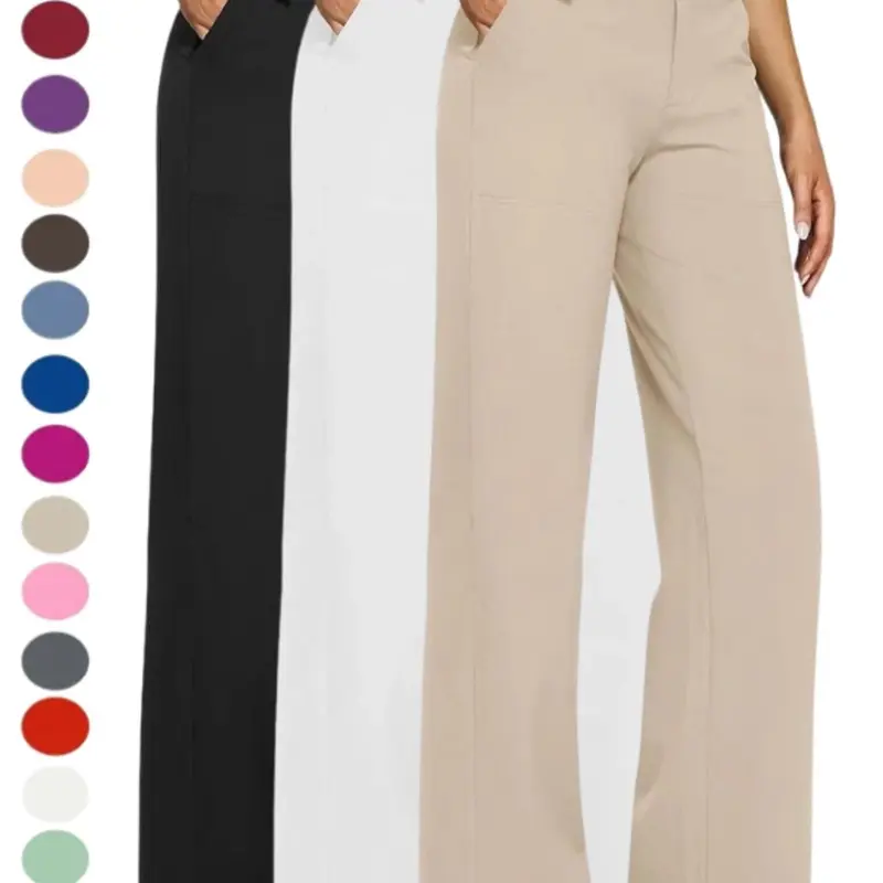 2026 Loose High-Waist Business Casual Pants Yoga Pants Women Wide Leg Pants with Pockets Comfortable Athletic Fashion Sweatpants