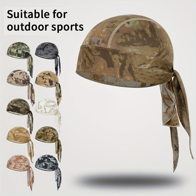 Qianqwo Unisex Camouflage Outdoor Cap - Quick-Dry Breathable Mesh Skull Beanie with Camo, Multi-Color (////) for Hiking, Fishing, Cycling - - Lightweight for Men & Women