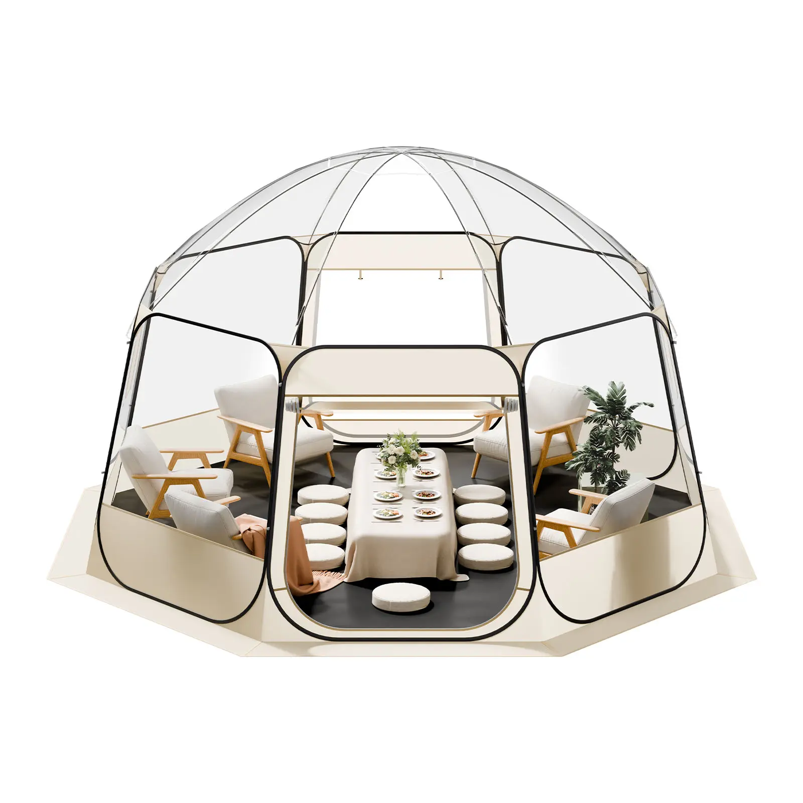 Pop up Bubble Tent, 15 x 13.8 ft Waterproof & UV-Resistant, Clear Camping Tent Shelter, Outdoor Garden Dome Igloo Tents with Windows, 540° Panoramic View, for 12-15 Persons Patio Backyard