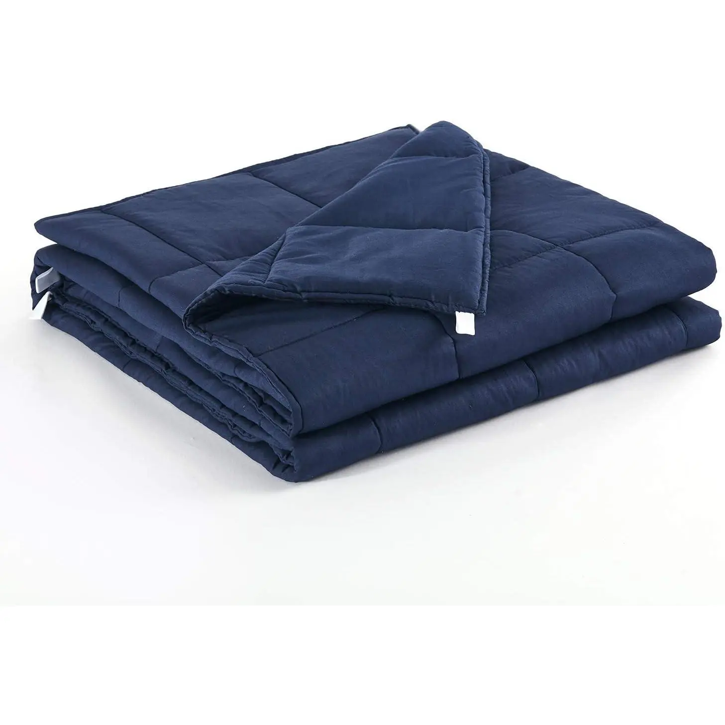 King Size Weighted Blanket 80''x90'', 30lbs for Single or Double, Premium Cotton Material with Glass Beads, Navy