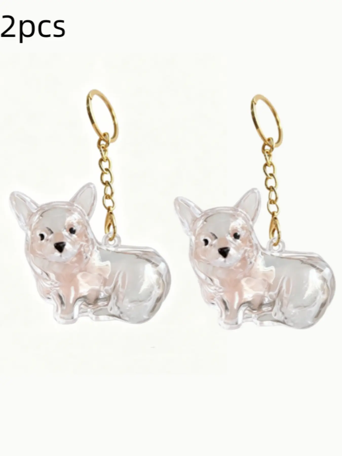 Transparent Dog Hair Memorial Ornaments – Pale Gradient Corgi Ornament Set, Cute Healing Gift, Atmospheric Portable Mini Charms