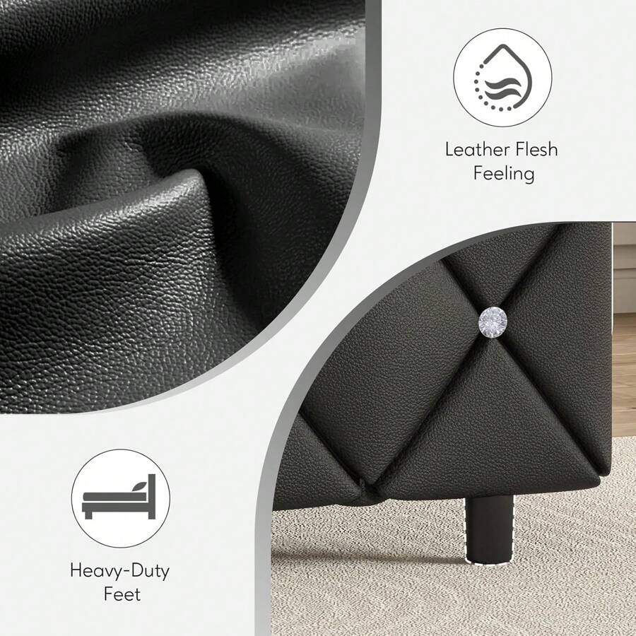 Upholstered Platform Bed Frame Twin Full Queen King Diamond Tufted Headboard Footboard No Box Spring Needed Multi-Color Multifunctional Murphy dog canopy Foldable Sofa metal loft trundle floor