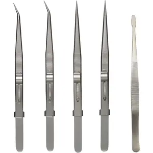 Tweezers, Precision Tweezers Set - Anti-static stainless steel tweezers, suitable for electronics, jewelry making, medical and laboratory work, handicrafts, model making, welding, watchmaking, car repair, etc