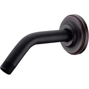 Angled Shower Arm with Flange ORB 6 Inch Stainless Steel Wall Mounted Extension Arm for Top Shower Head, Oil Rubbed Bronze (SA-606ORB)