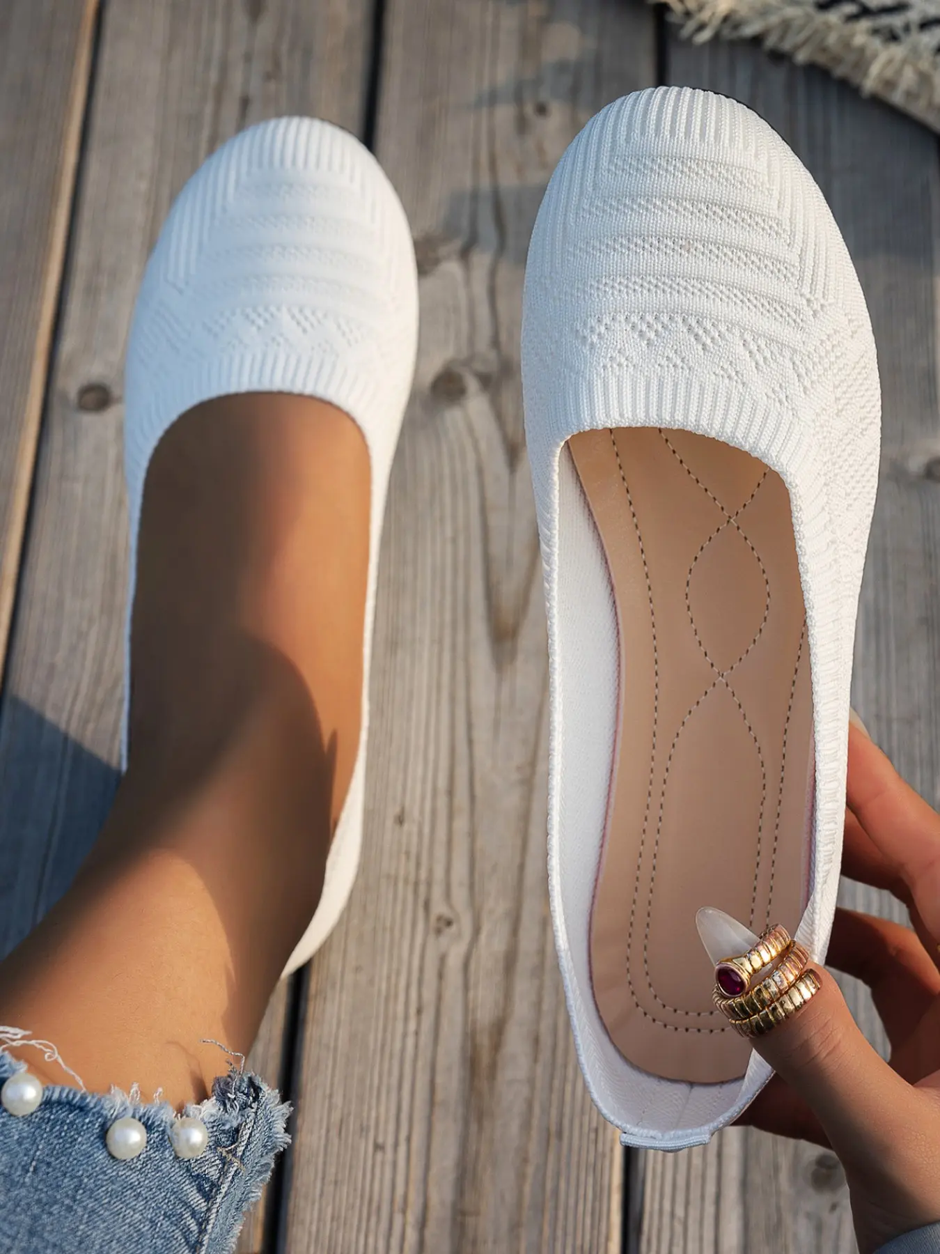 Women's Lightweight Breathable Comfort Summer Flat Shoes, Home Commute Slip-On Single Shoe, Casual Daily Wear Footwear, Breathable Slip Ons