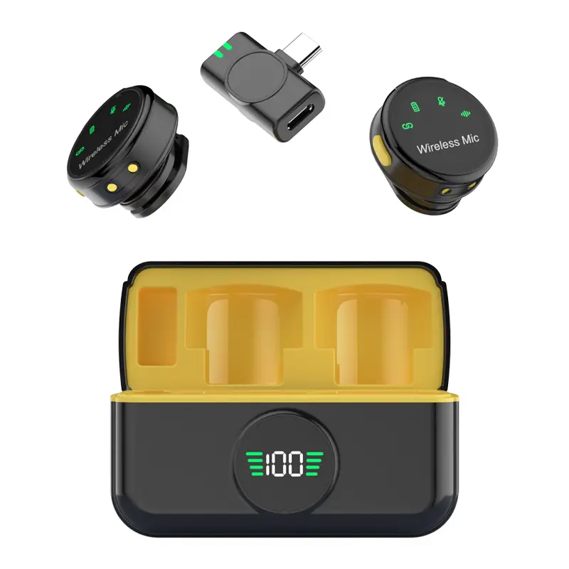 Wireless Microphone with Long Battery Life, 20ms Low Latency, Digital Display, Magnetic Back Clip, CD-Quality Sound, Intelligent Denoising for Audio Recording