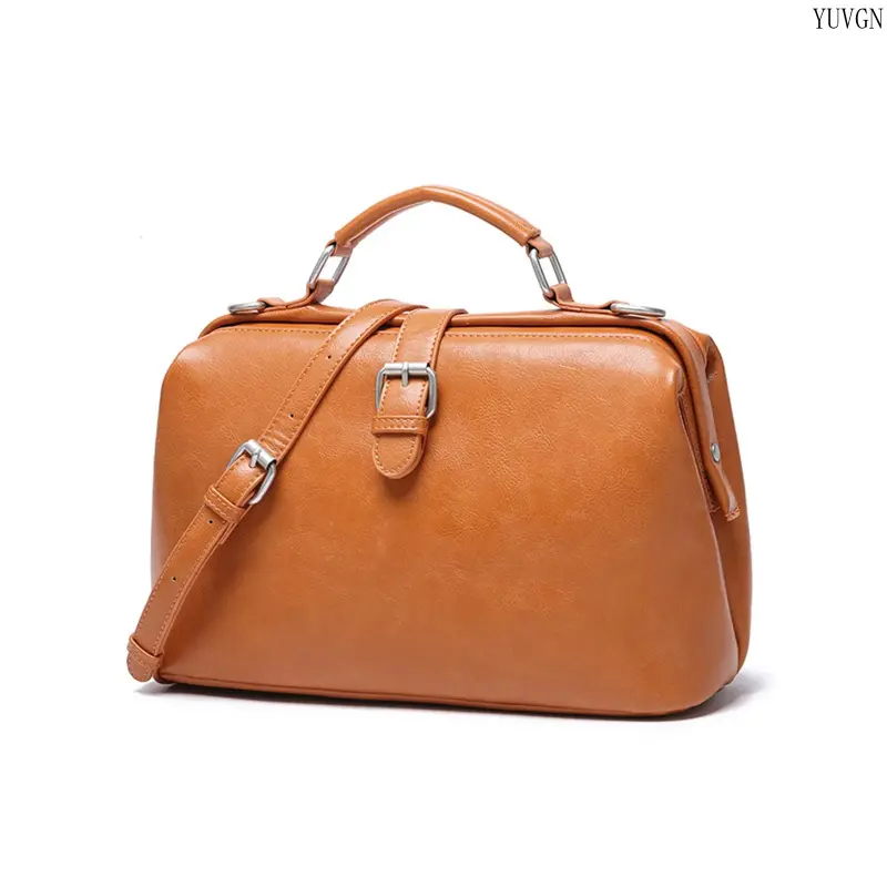 Vintage Women's Purses Crossbody Bag, Solid Convertible Shoulder Bags with Top Handle and Classic Buckle, Crossbody Purse, Fashionable Purse