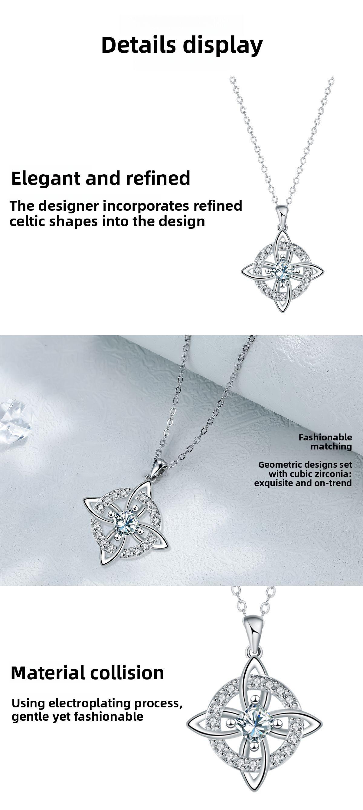 Witch Knot Cubic zirconia necklace, Hecate Goddess, Celtic knot design, Goddess jewelry, amulet necklace, copper necklace, set with artificial gemstone cubic zirconia, fashionable jewelry accessory, ladies' gift