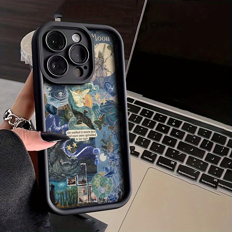 Black Tall Bamboo Oil Painting Illustration Pattern  Phone Case for iPhone 17 E Air Pro ProMax iPhone16 15 14 Plus 13 12 Mini 11 X XS XR