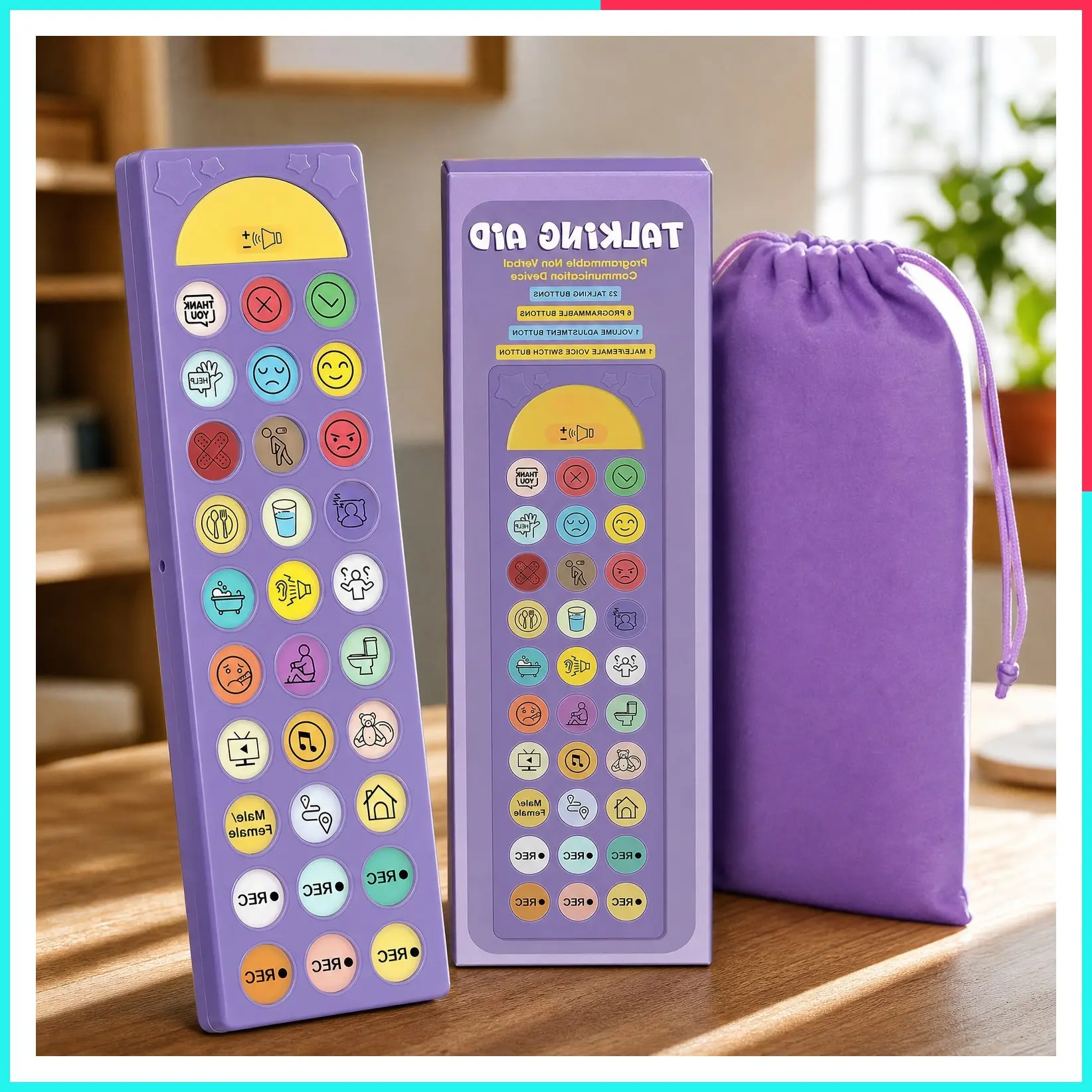 AAC Device for Autism, Non Verbal Communication Tools for Speech Therapy & Stroke Rehab, Autism Talking Aids with 6 Programmable Buttons & Adjustable Volume, Autism Toys for Kids and Adults