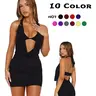 【Black Friday】Summer Sexy Halter Dress, Deep V Neck, Bodycon Mini Dress, Slim Fit, Waist Cutout Design, Versatile Fashion for Ladies, Chic Trendy Dress, Womenswear