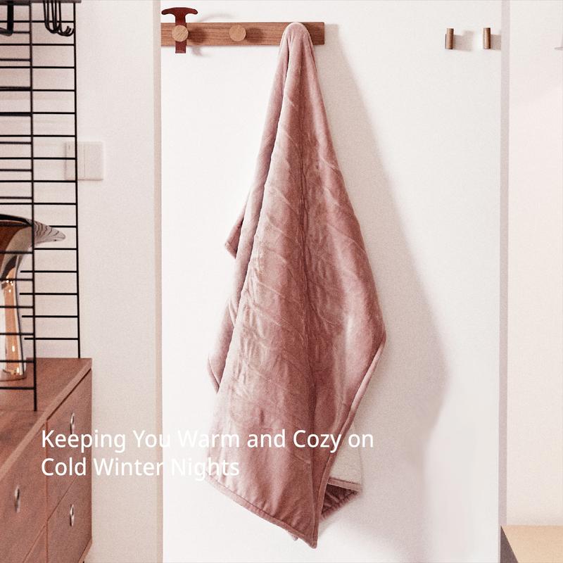 Electric Throw Blanket, 4-level Temperature & 3-hour Automatic Shut-off Function Heated Blanket, Cozy Warm Heated Blanket for Home Office Travel Heating Blanket