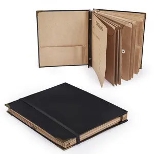 Black Expanding File Organizer Accordion Document Folder Portable Lightweight Paper Storage Box with Pockets for Office School Home Desktop Organization