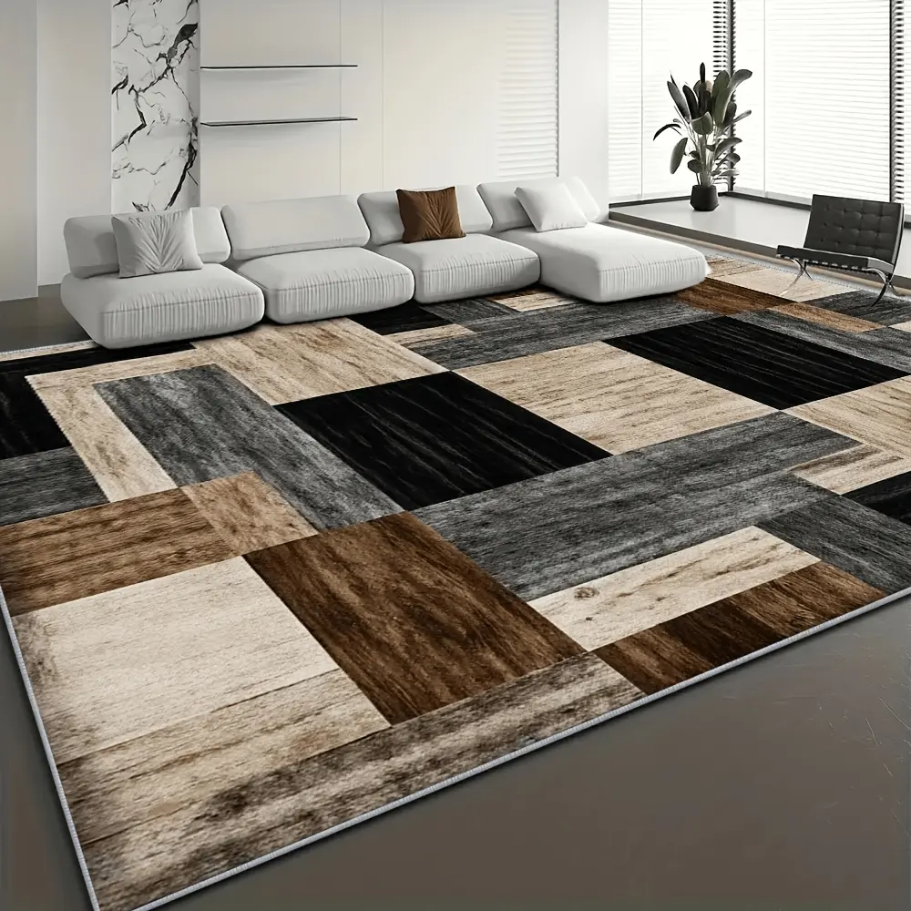 1 piece of luxurious velvet carpet - non-slip base, machine washable, 100% polyester fiber, large size suitable for living rooms, bedrooms, high-traffic areas