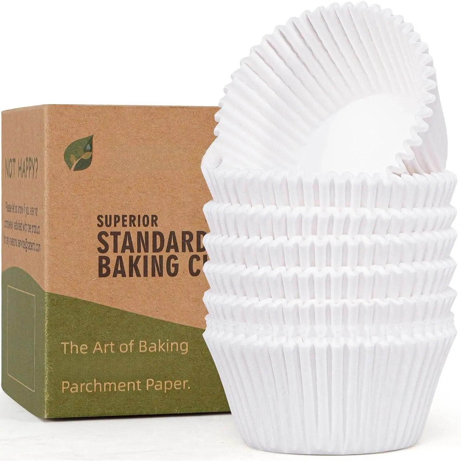 225 count  Paper Cupcake Liners - White Standard Muffin Baking Cups Cupcake Wrappers with Excellent Greaseproof & Non-Stick, No Smell,  Grade (White)