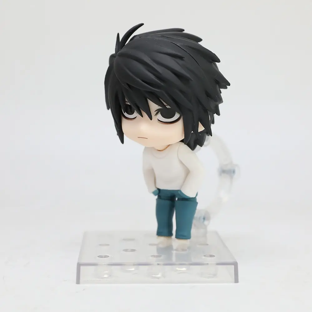 Death Note L Q Version Clay Figure Anime Figure Handmade Model 10cm, Changeable Face Multiple Accessories, Desktop Trendy Toy Gift