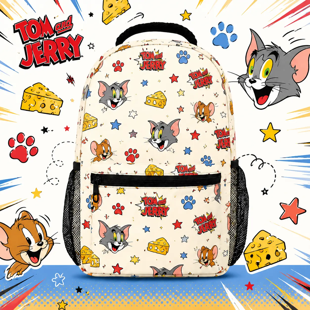 Tom and Jerry Cartoon Backpack - Cute Character School Bag for Kids, Functional Travel & Sport Bag senior backpack clear backpacks backpacks for school 2026 2027 bookbag book bags school backpack kpop demon hunters backpack jansport backpack sprayground