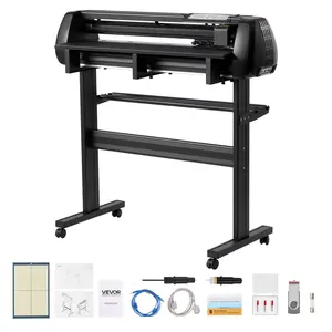 VEVOR Vinyl Cutter Machine, 34 in Max Feed Width, Dual Blades, Adjustable Force & Speed, LED Display, Signmaster Software-Included Plotter for Car Decals, Sticker Paper, DIY Projects, Adhesive Vinyl, Aluminum (Windows & macOS Compatible)