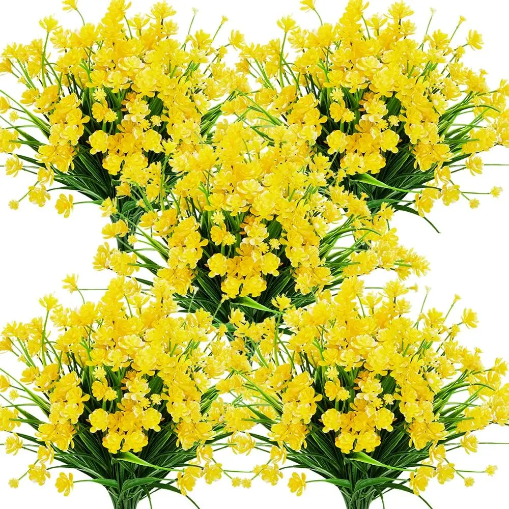16 High-End UV-Resistant No-Fade Yellow Artificial Calla Lily Bundles - Faux Greenery Shrubs, Floral Bouquets for Home Office Decor, Wardrobe Accents, 4th of July/Carnival Displays - Back to School/Father's Day Table Ornaments