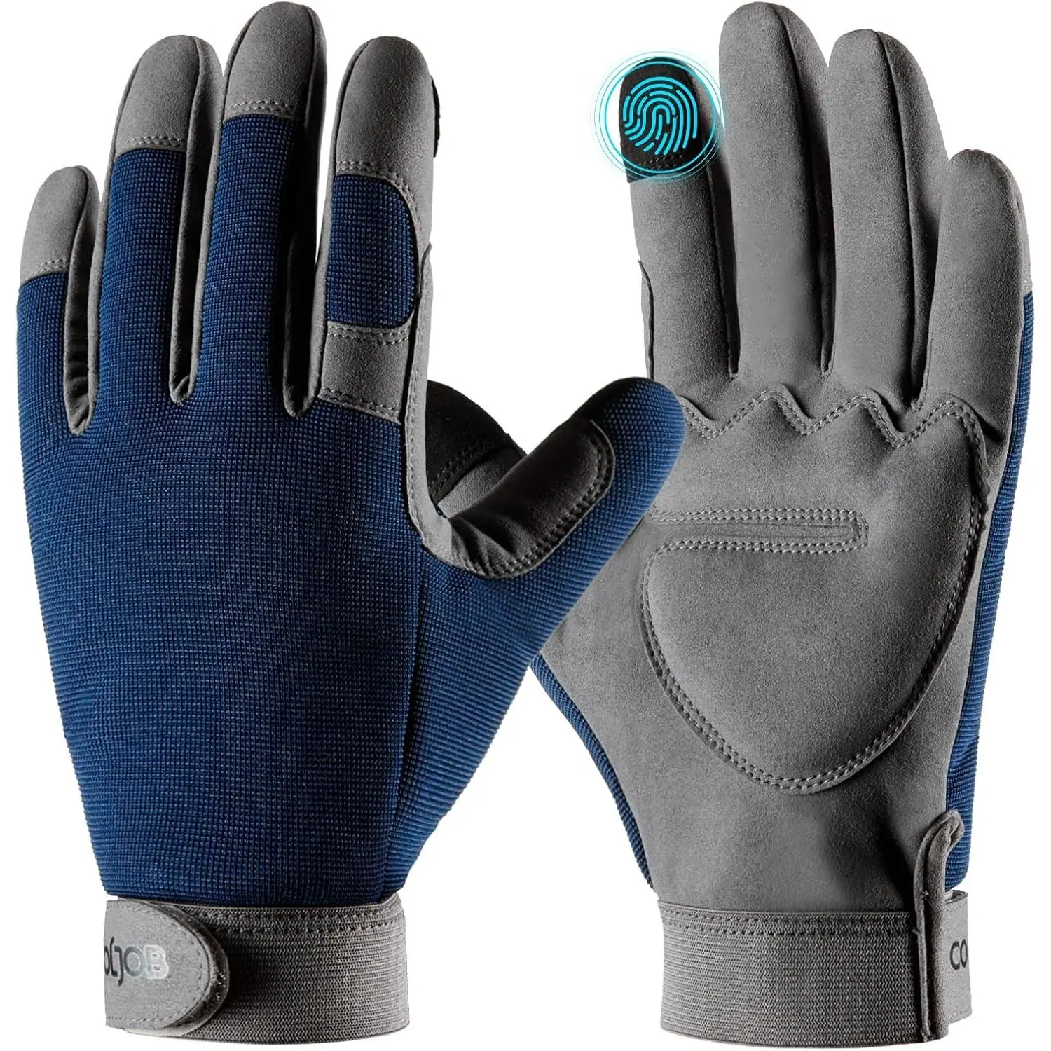Thorn Proof Garden Gloves with Touchscreen Fingers for Men, Rose Pruning Work Gloves with Palm Cushion for Gardener, Farmer and Landscaper (Navy 1 Pair Medium)Gift.