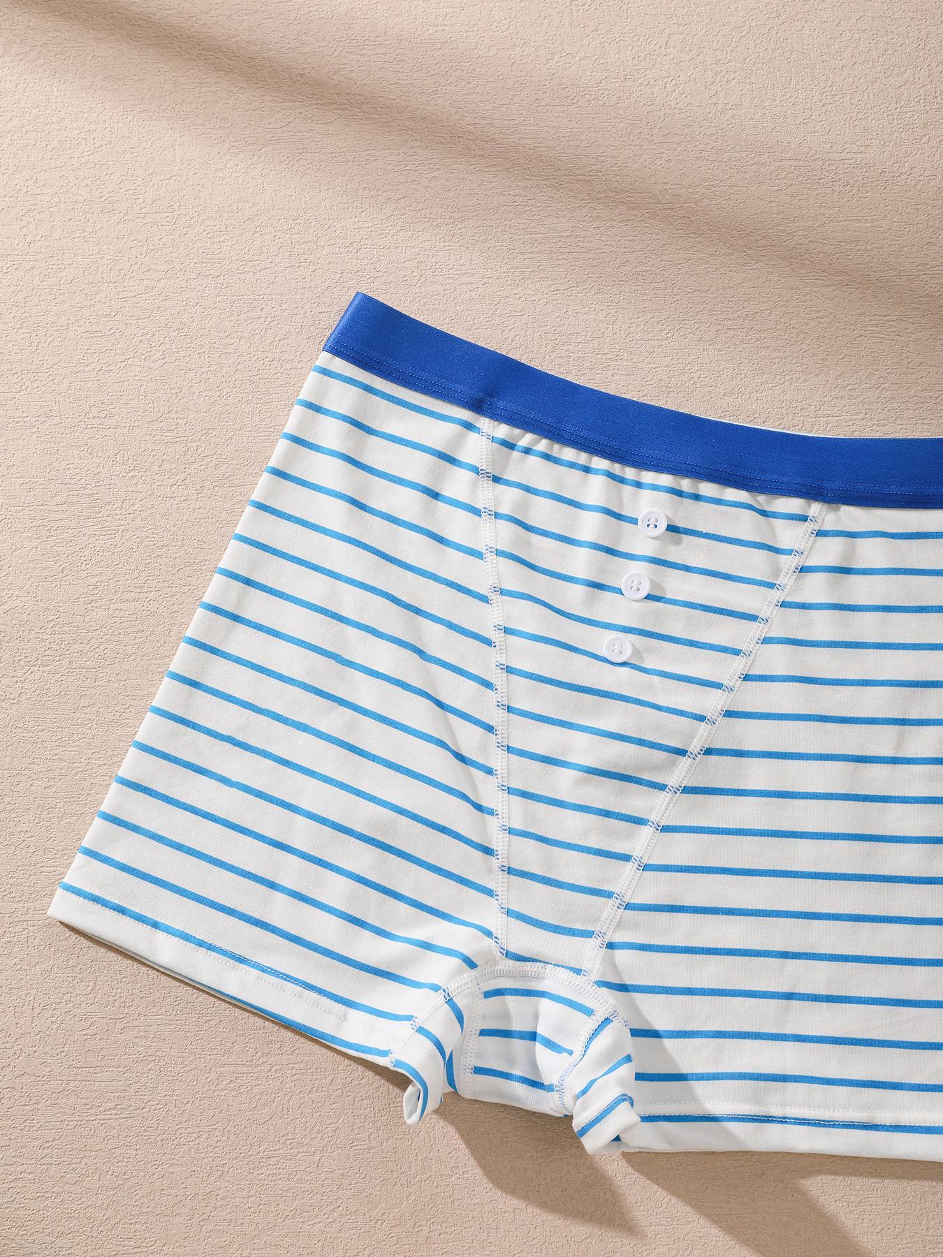 Women's Striped Print Underwear Set, 2/3/5/8 Pieces, Comfortable Breathable Fabric, Casual Style, All Seasons, Fitted Waistband