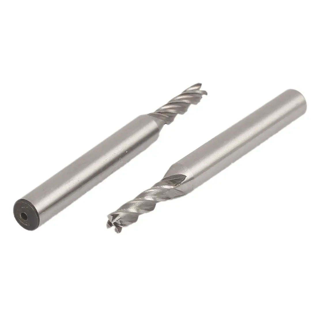 2pcs 5/32 Inch Cutting Dia 4 Spiral Flutes Straight Shank HSS-AL End Mill Bits