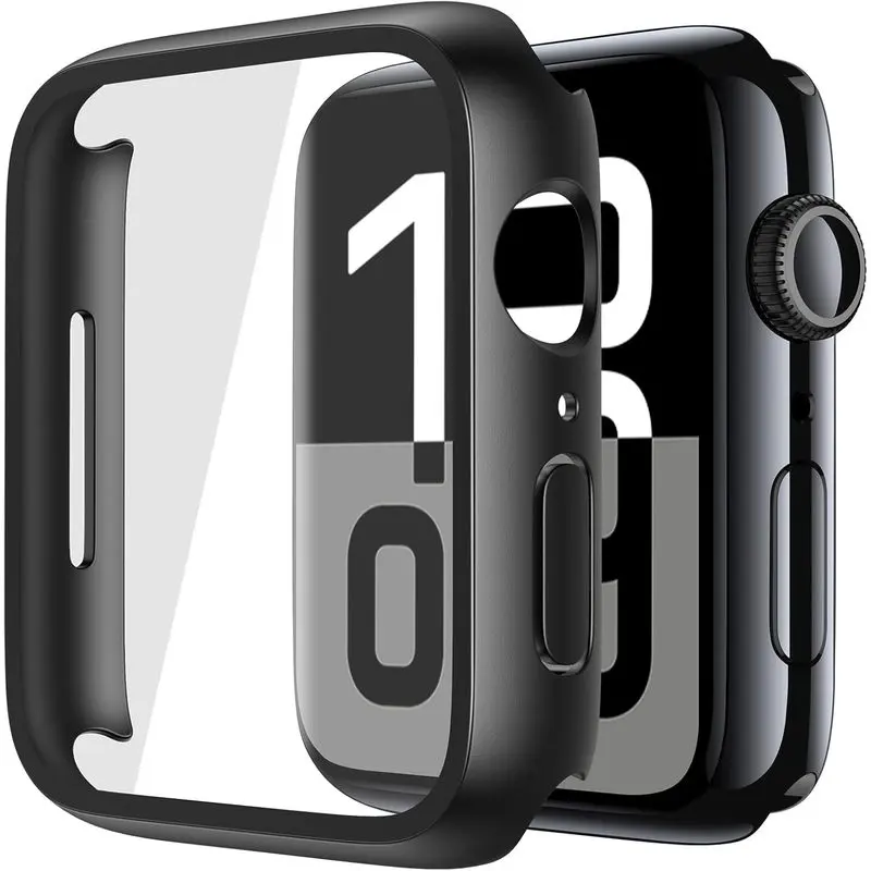Case with Screen Protector for 46mm Apple Watch Series 11/10 |   2-Pack Cover with Tempered Glass for 11/10, Scratch Resistant Sensitive Touch Protection, Black